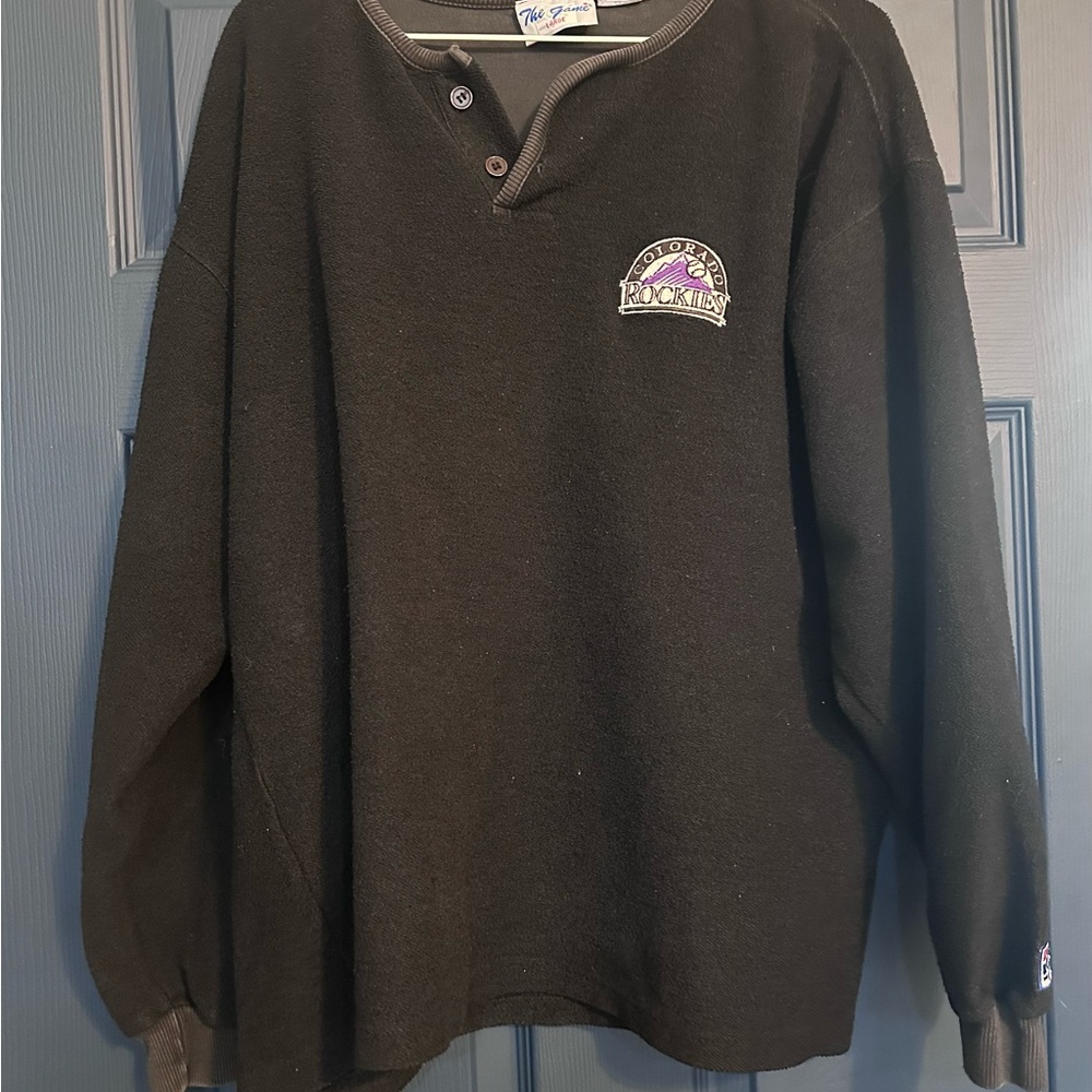 Vintage ‘The Game’ Black Colorado Rockies Baseball Pullover